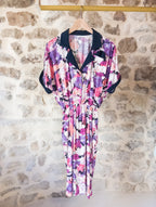 Robe vintage fleurie ''Col marine''