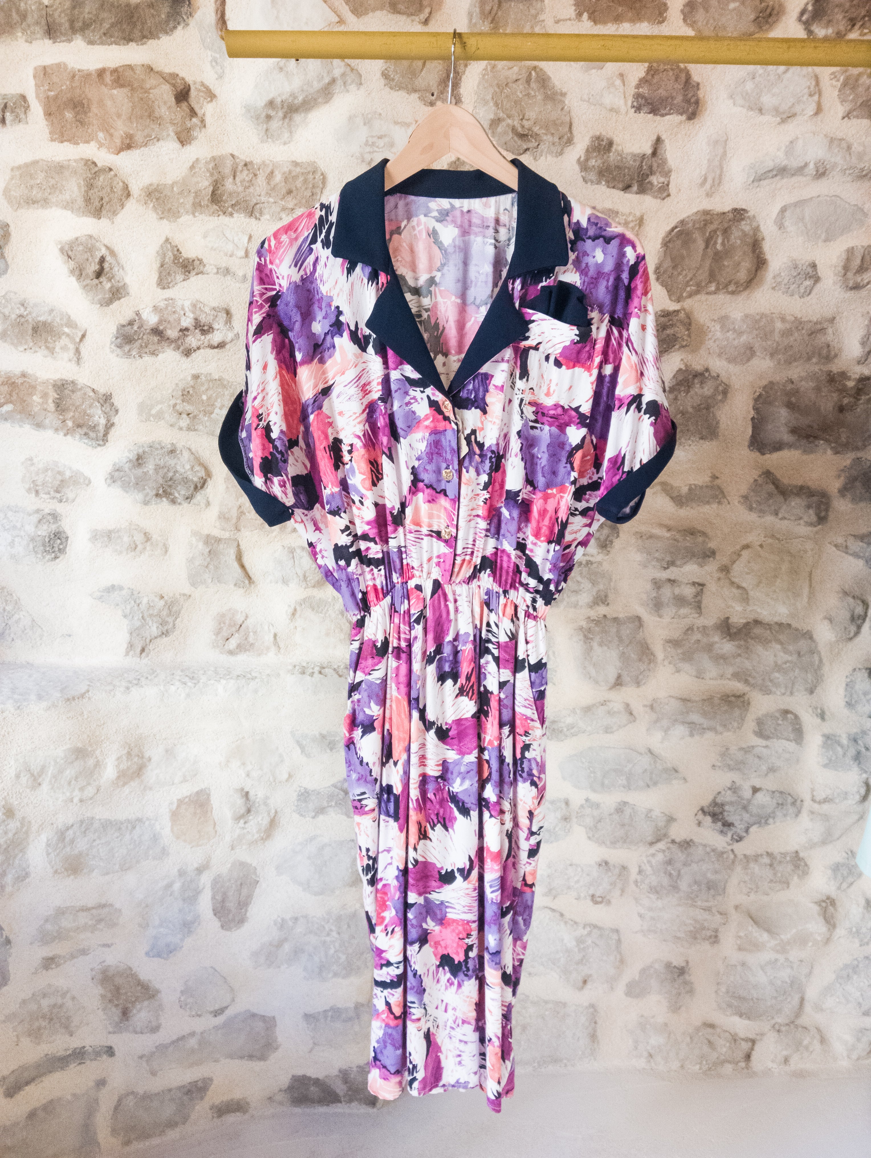 Robe vintage fleurie ''Col marine''