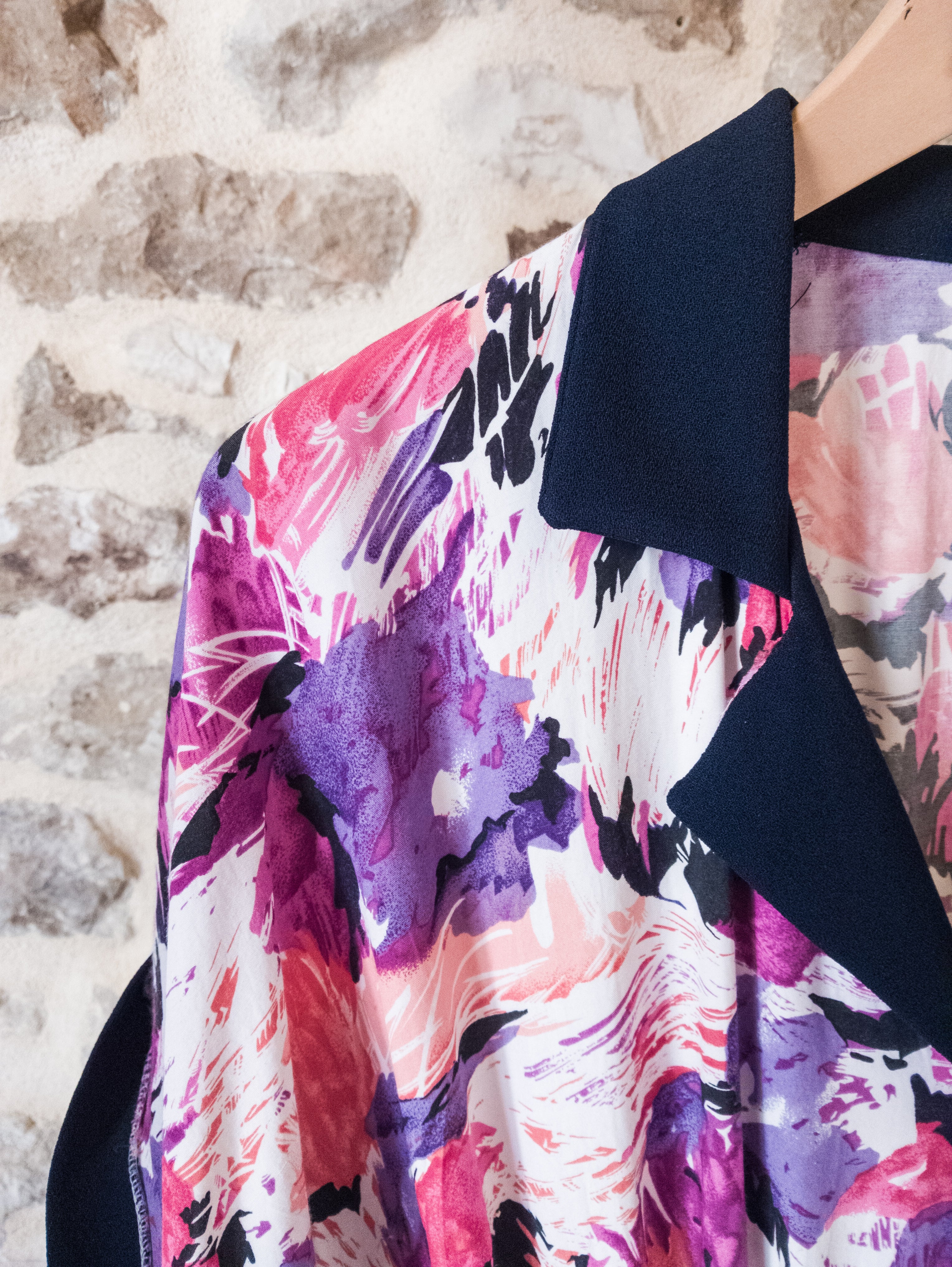 Robe vintage fleurie ''Col marine''