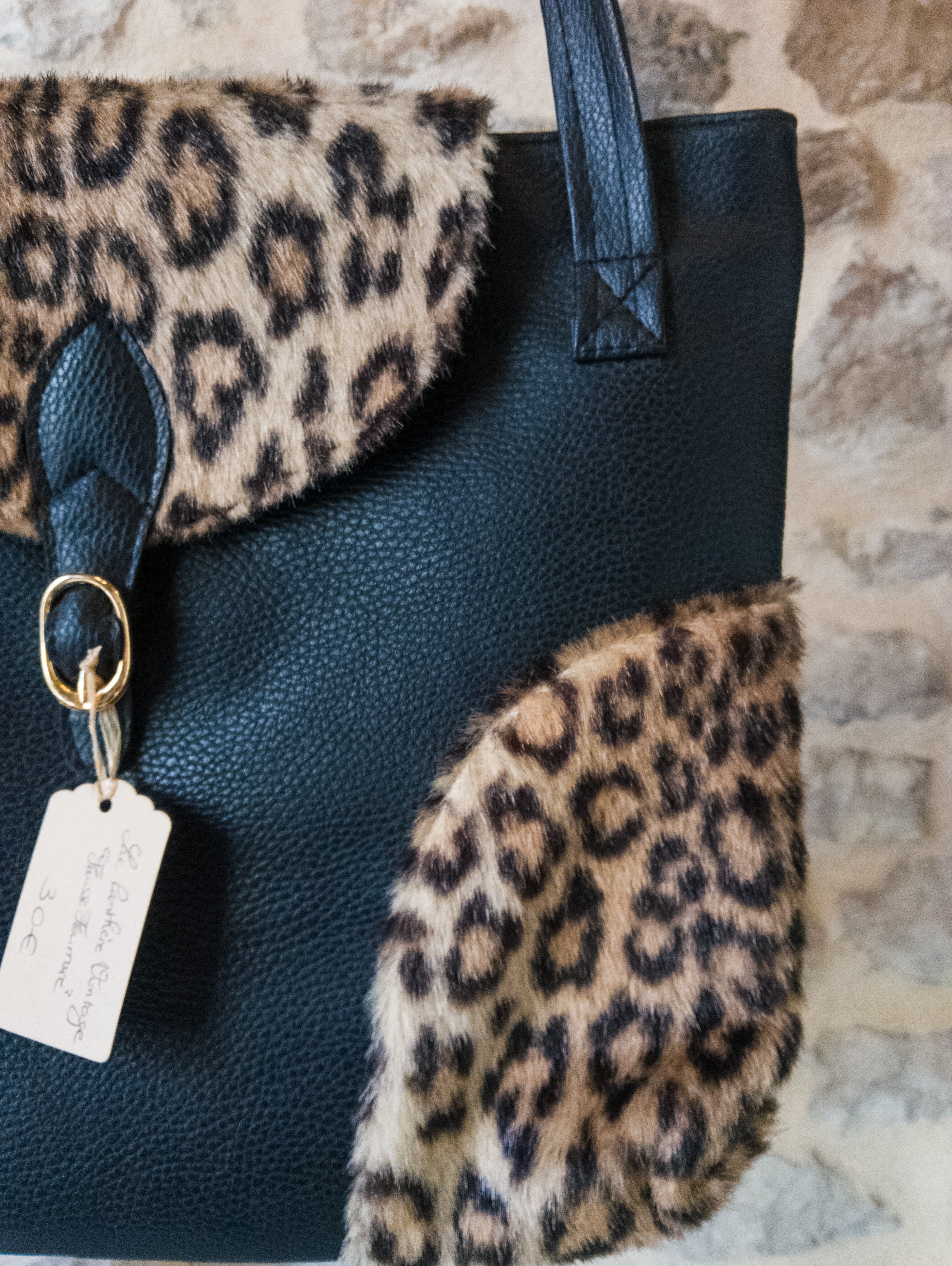 Sac ''panthère'' Vintage fausse fourrure