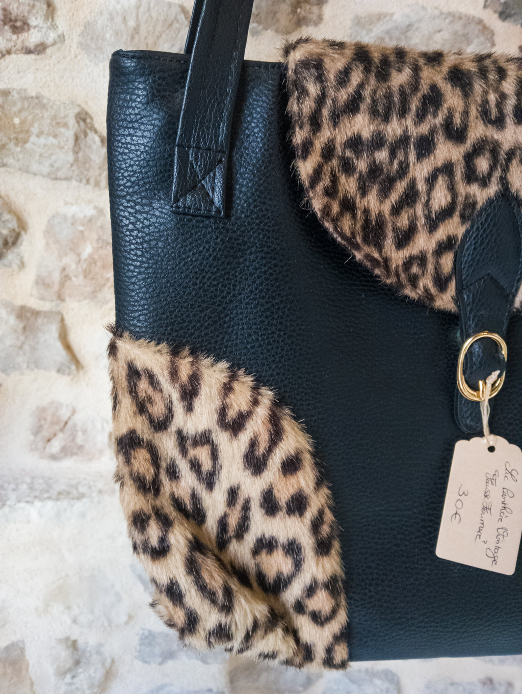 Sac ''panthère'' Vintage fausse fourrure