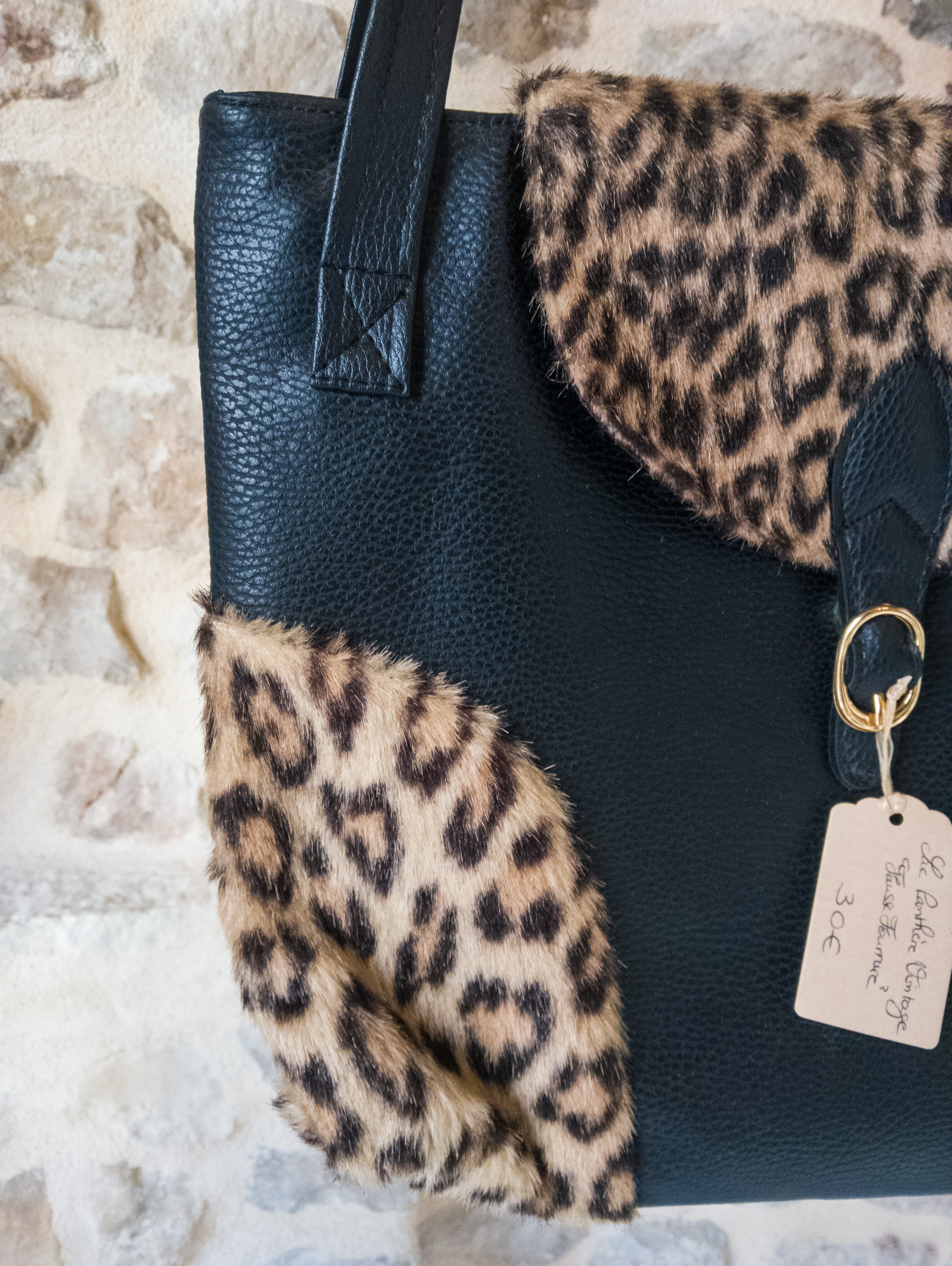 Sac ''panthère'' Vintage fausse fourrure