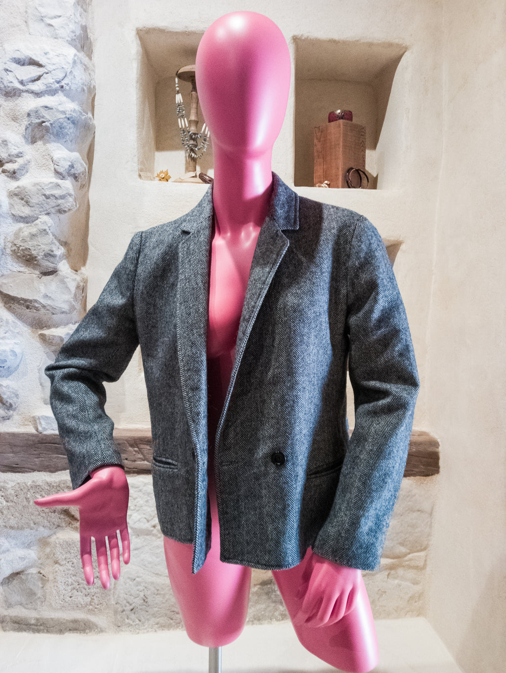 Blazer vintage Made in France ''Chevron gris''