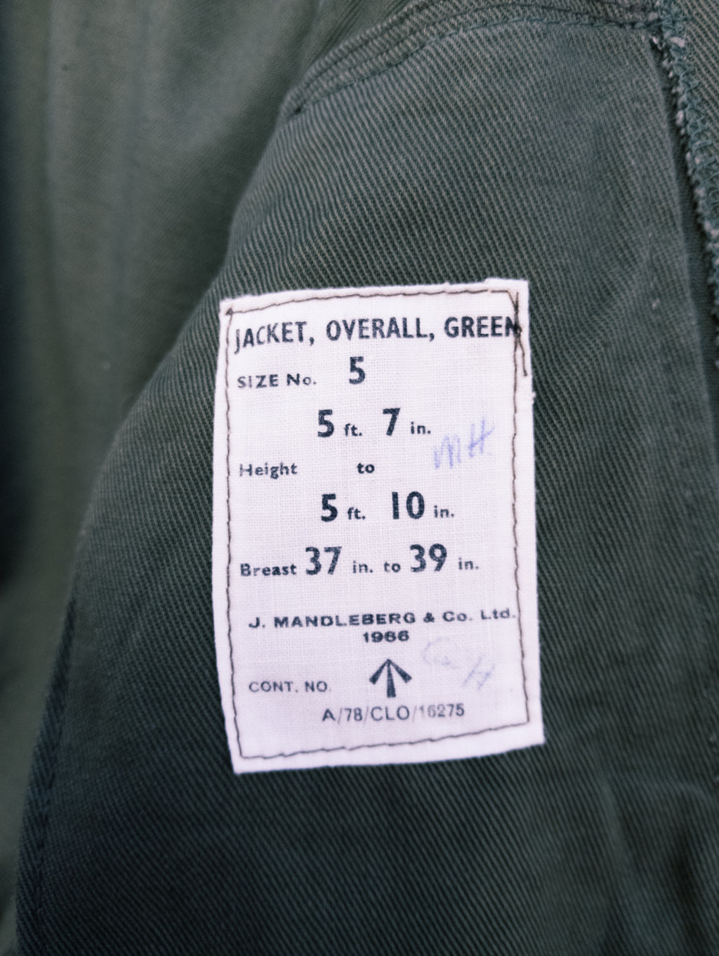 Veste armée anglaise vintage 1966
