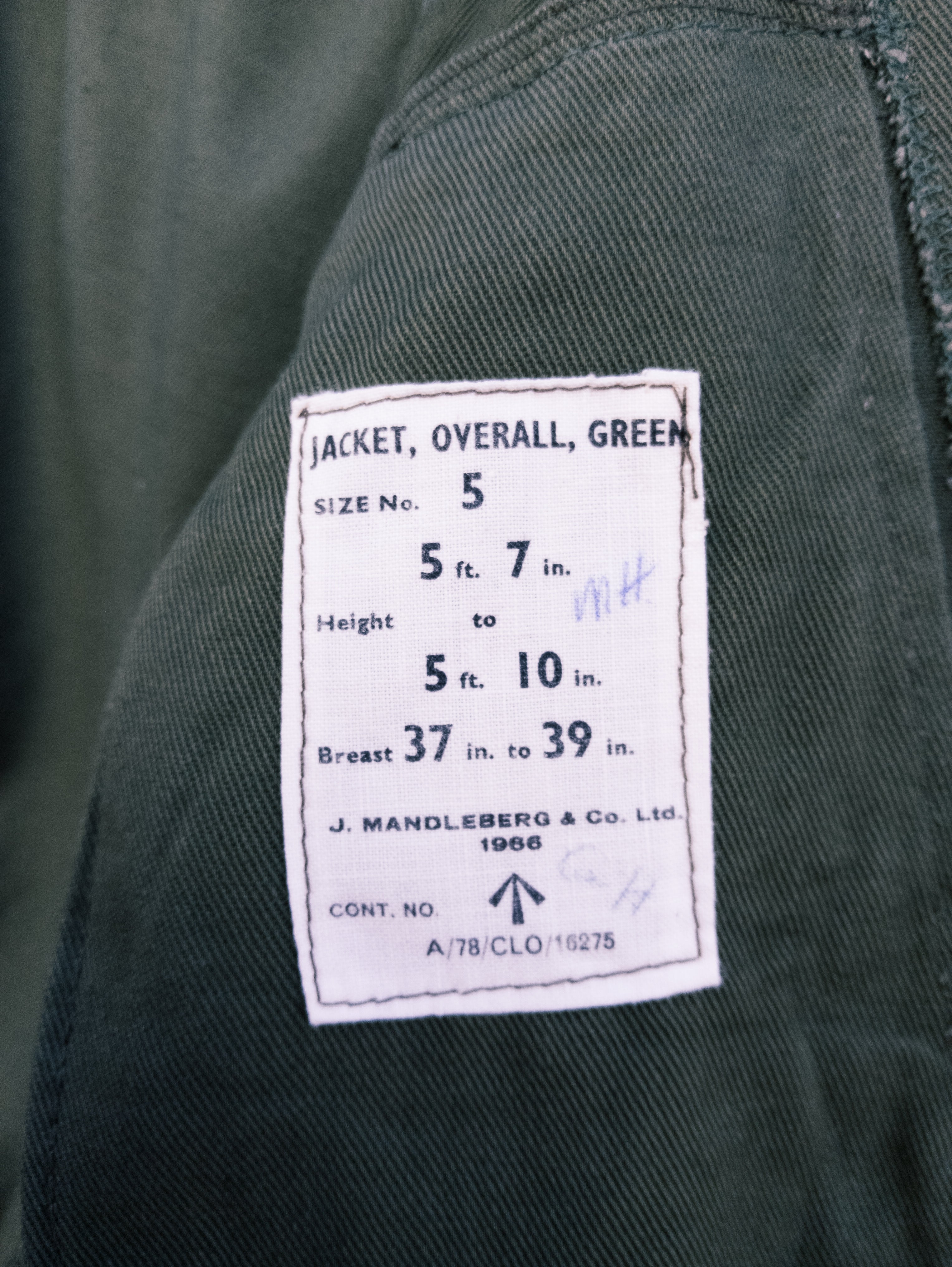 Veste armée anglaise vintage 1966